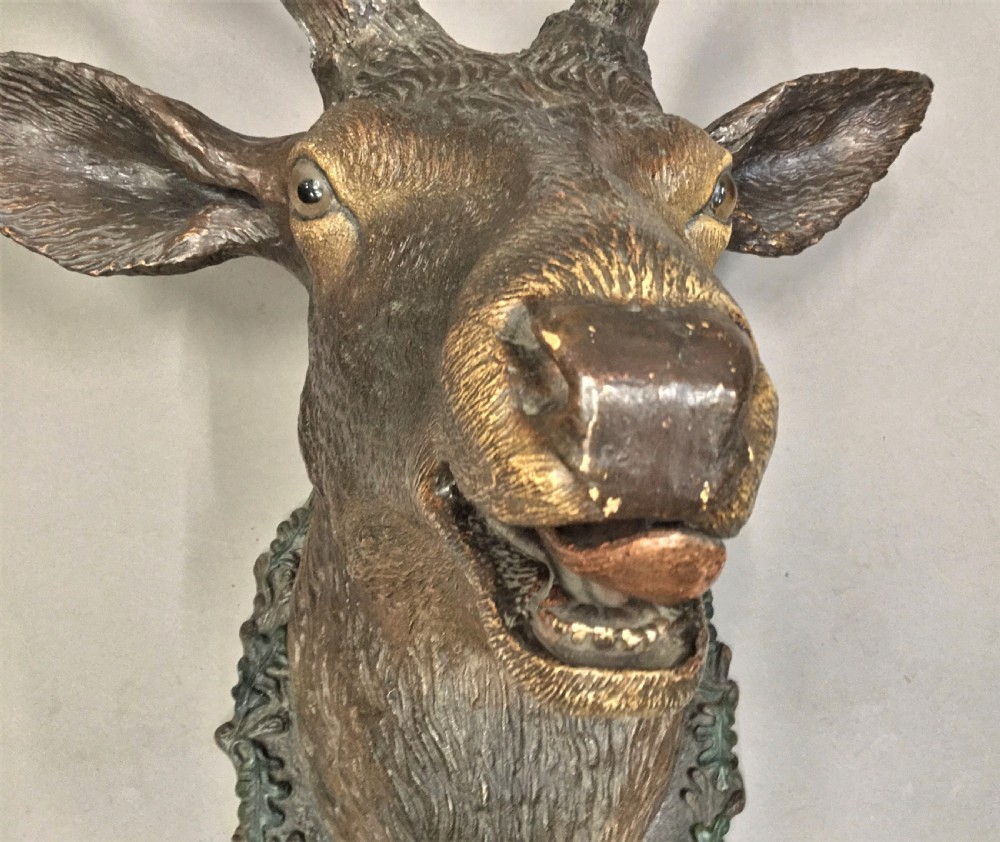 C19th life size terracotta stag's head View XVII