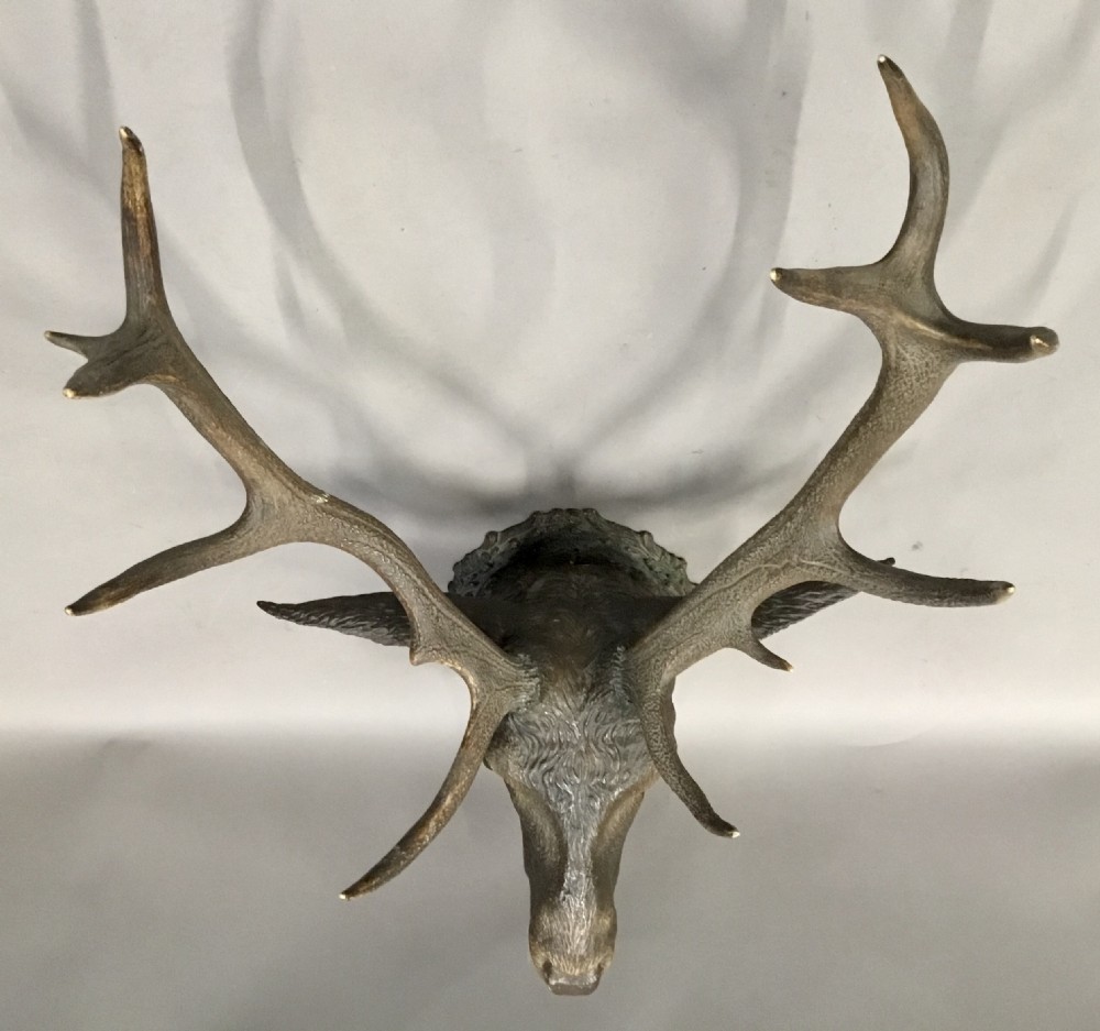 C19th life size terracotta stag's head View XIX