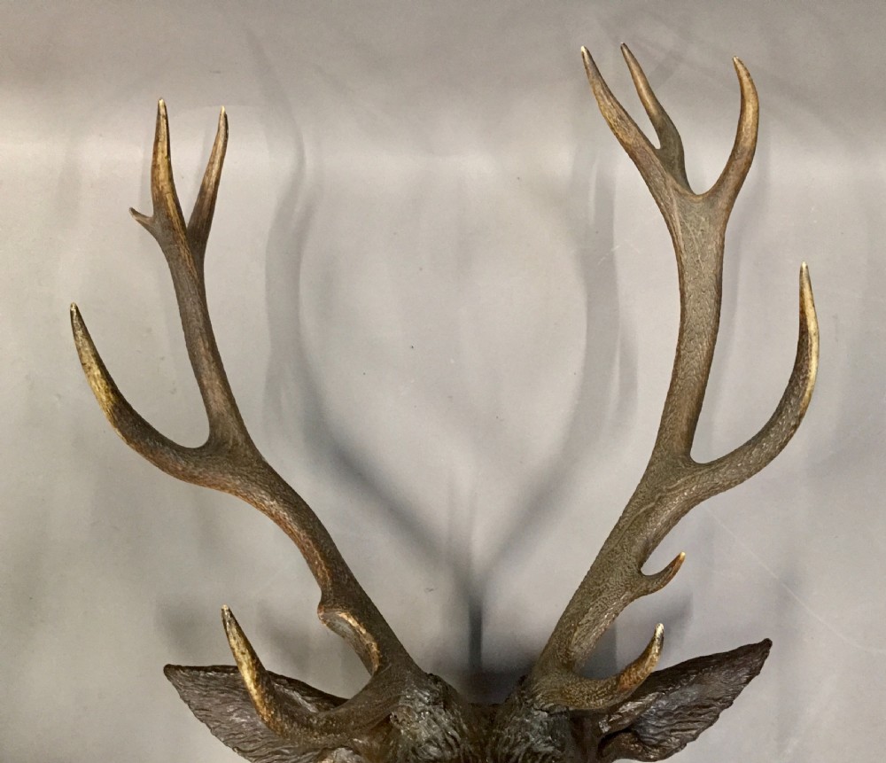 C19th life size terracotta stag's head View XXI
