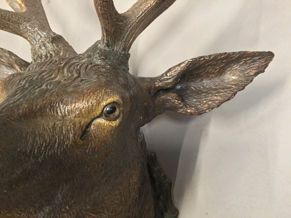 C19th life size terracotta stag's head View XXII