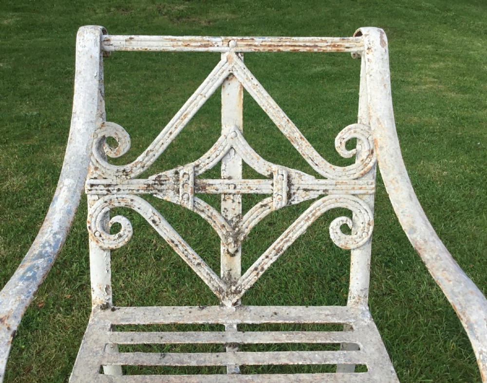 Regency wrought iron garden armchair View IX