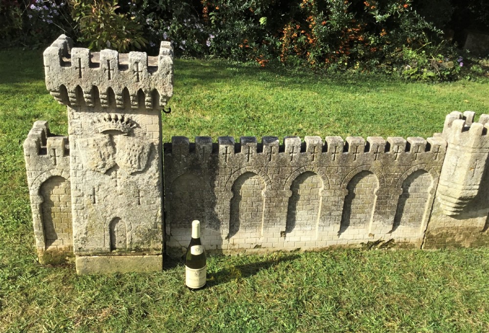 Magnificent late C18th carved stone 19ft scale replica of a castle / chateau wall View VI