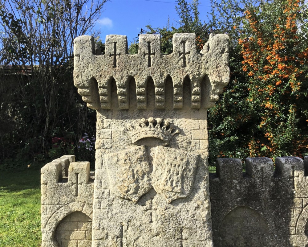 Magnificent late C18th carved stone 19ft scale replica of a castle / chateau wall View XIII