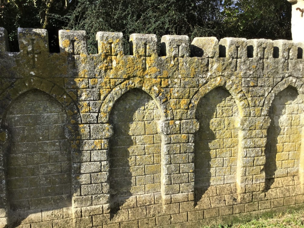Magnificent late C18th carved stone 19ft scale replica of a castle / chateau wall View XIV