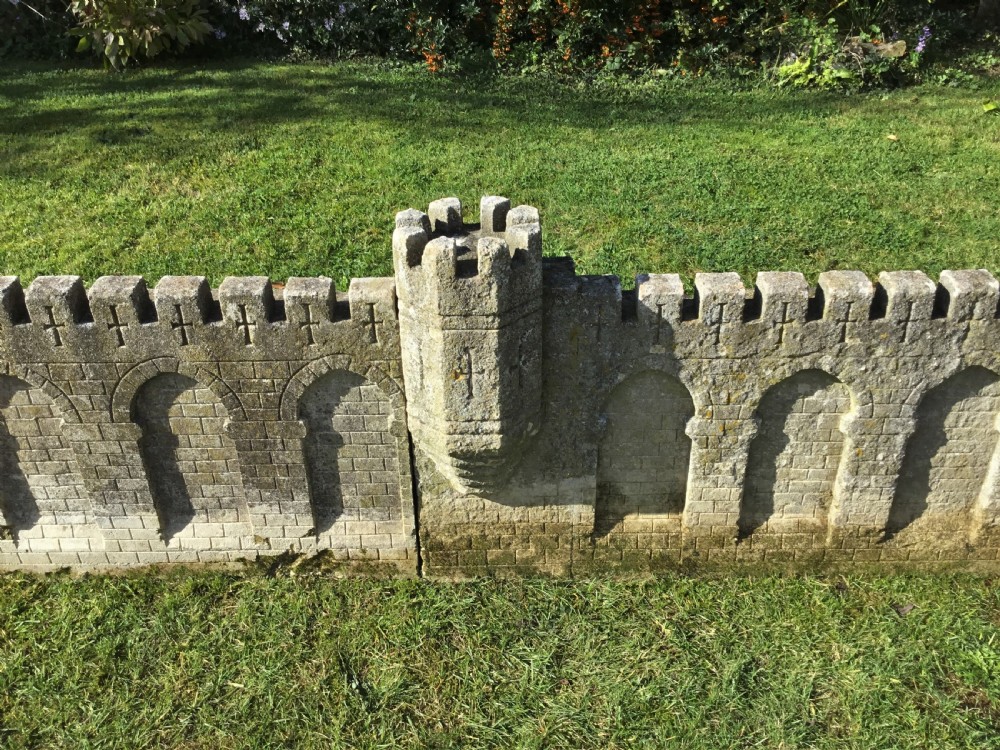 Magnificent late C18th carved stone 19ft scale replica of a castle / chateau wall View XVII