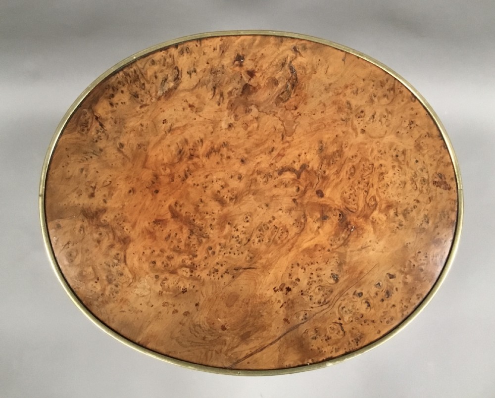 George III burr yew tripod wine table View X