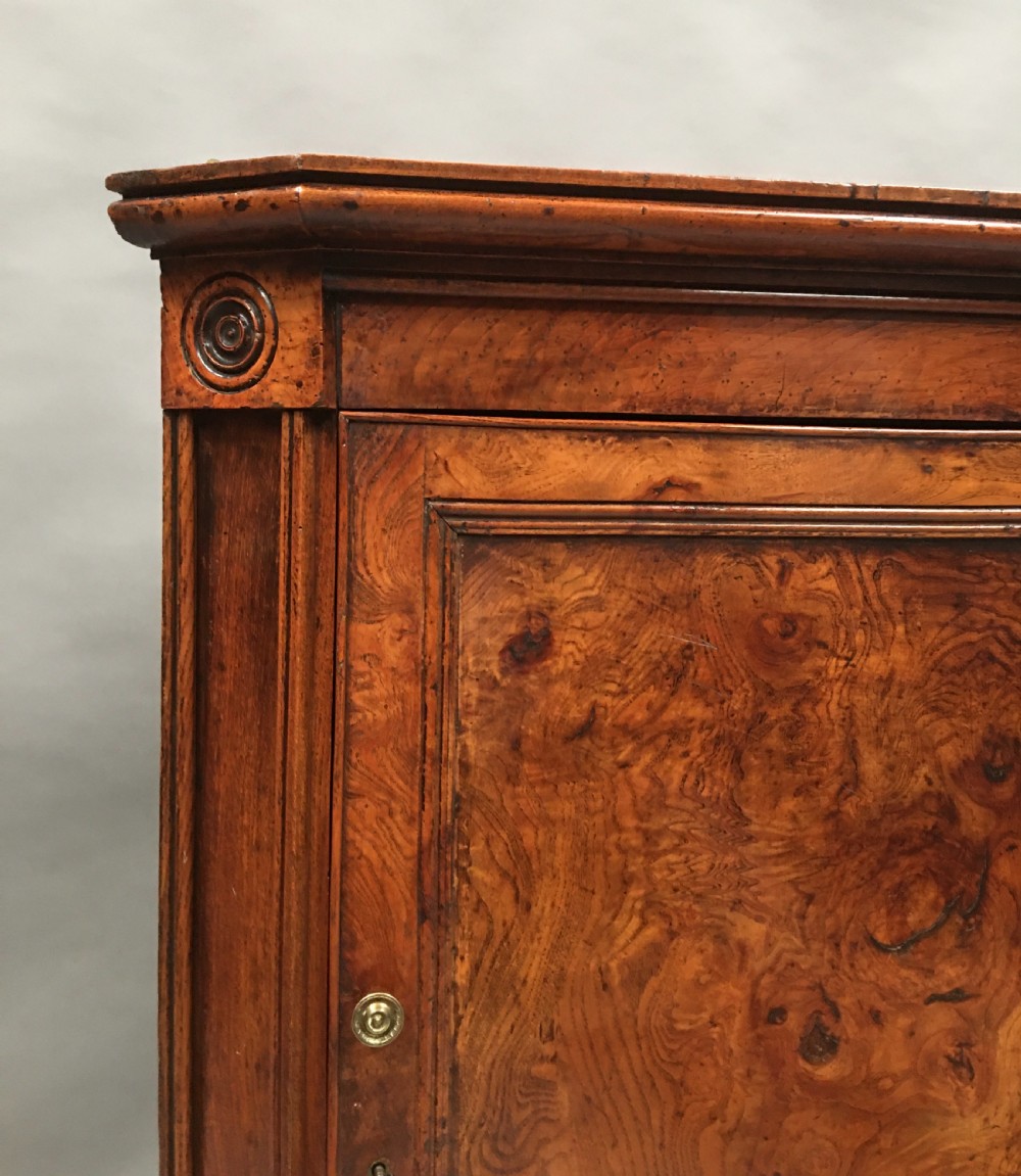 Late Georgian burr elm hanging corner cupboard View VIII