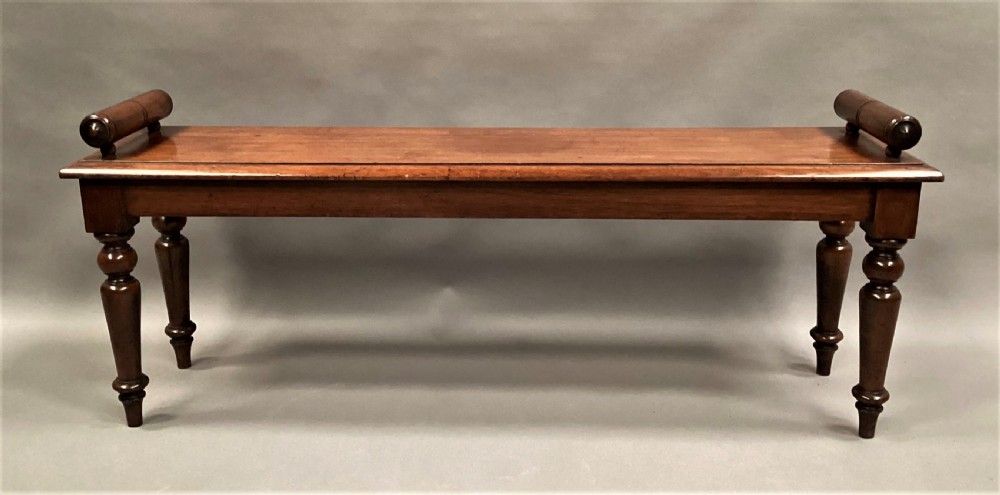 Mid C19th mahogany hall bench / window seat View V