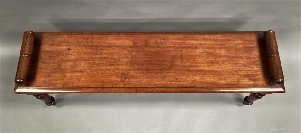 Mid C19th mahogany hall bench / window seat View VI