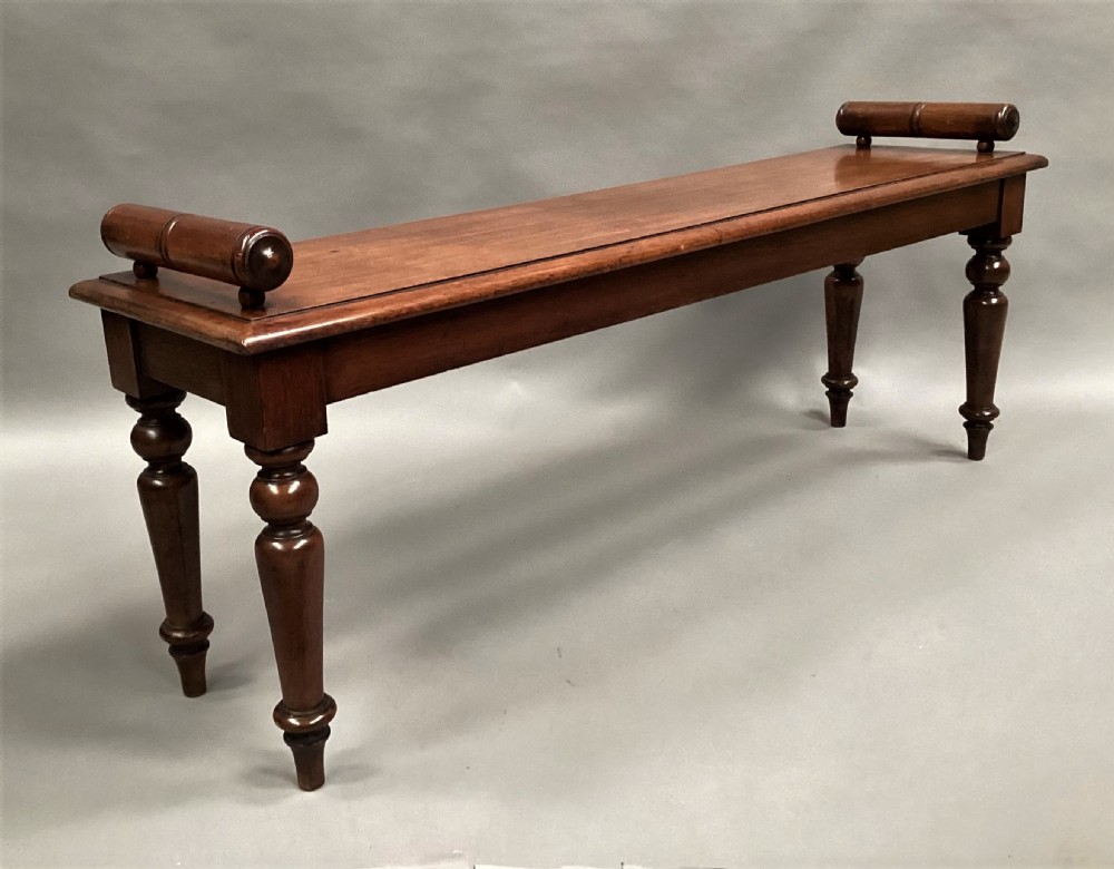 Mid C19th mahogany hall bench / window seat View XVIII