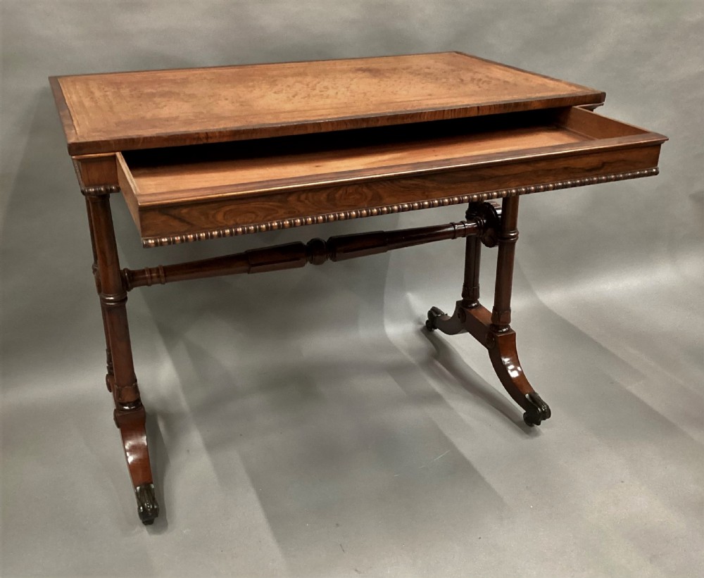 Regency rosewood writing table / library table View VII