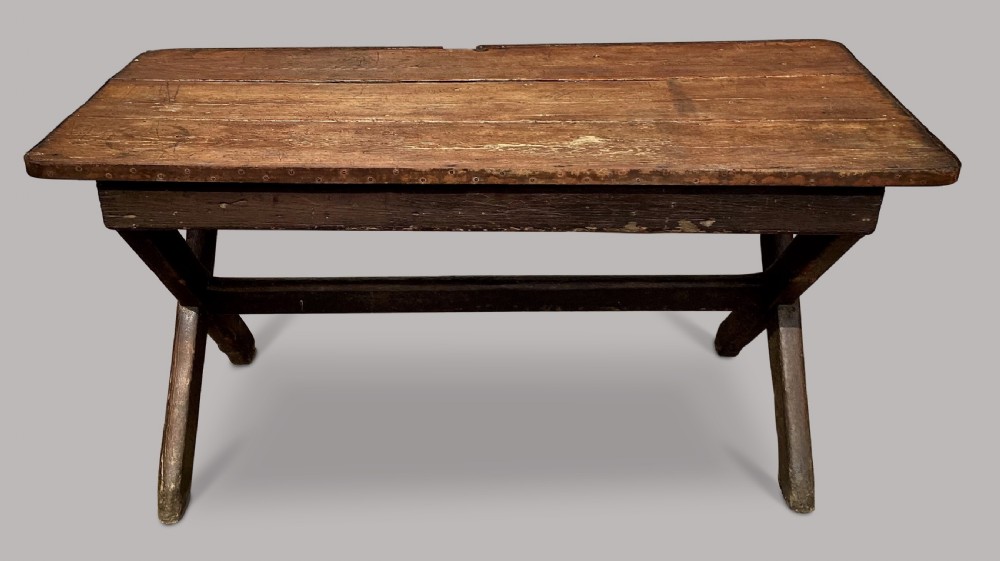 Georgian primitive pine tavern table View IX