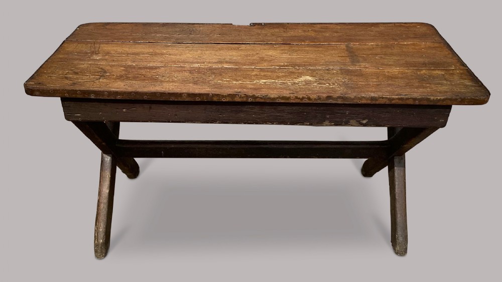 Georgian primitive pine tavern table View X