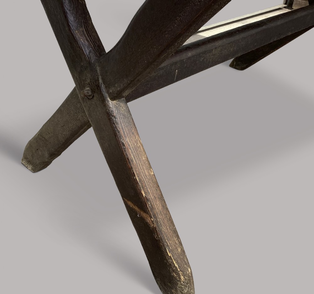 Georgian primitive pine tavern table View XIII