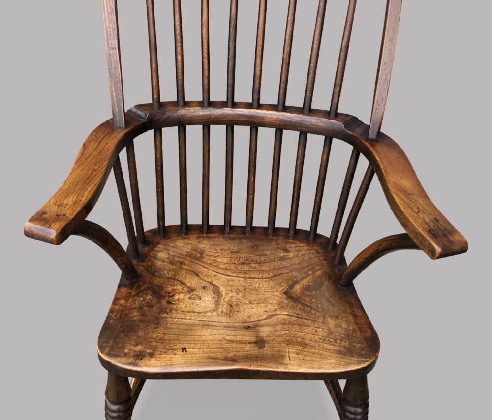 C19th set of 4 ash & elm West Country high back Windsor chairs; with Provenance  View IX