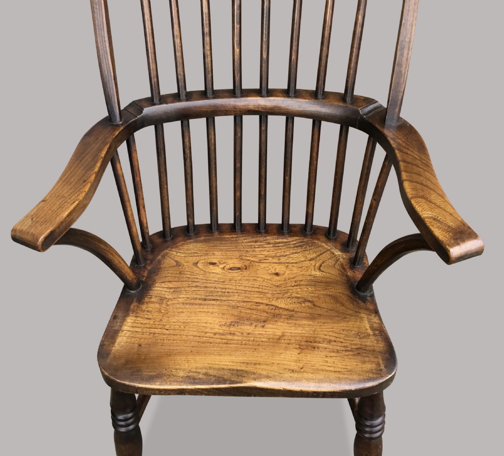 C19th set of 4 ash & elm West Country high back Windsor chairs; with Provenance  View XI