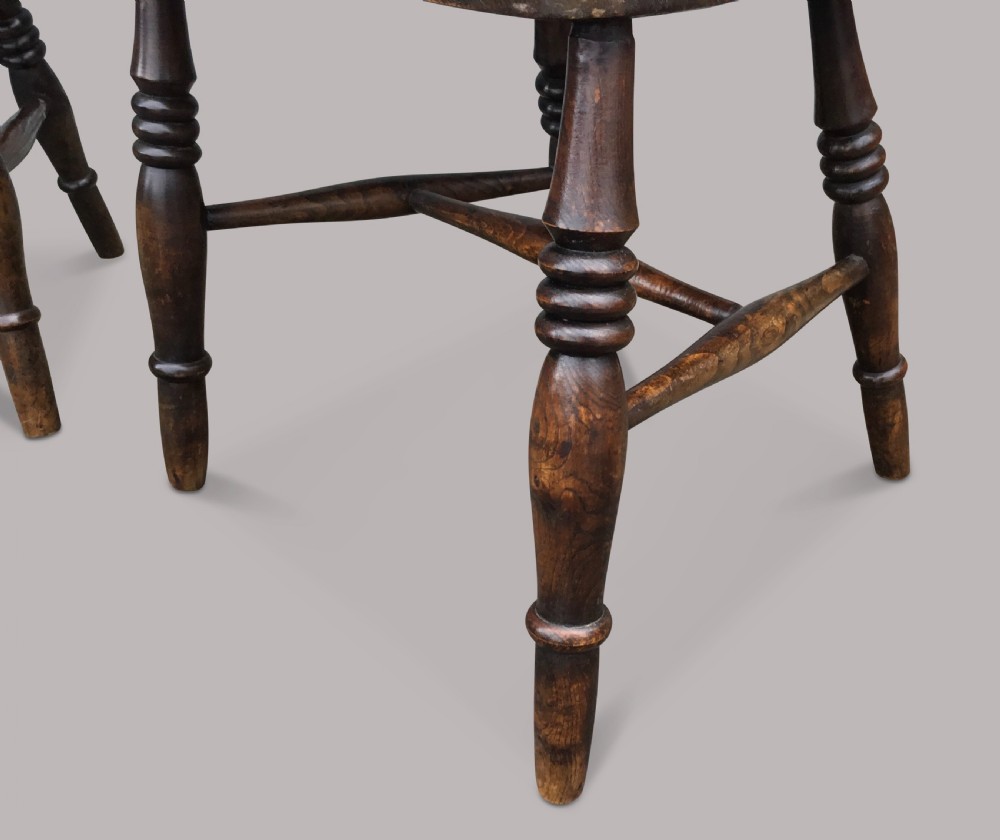 C19th set of 4 ash & elm West Country high back Windsor chairs; with Provenance  View XII