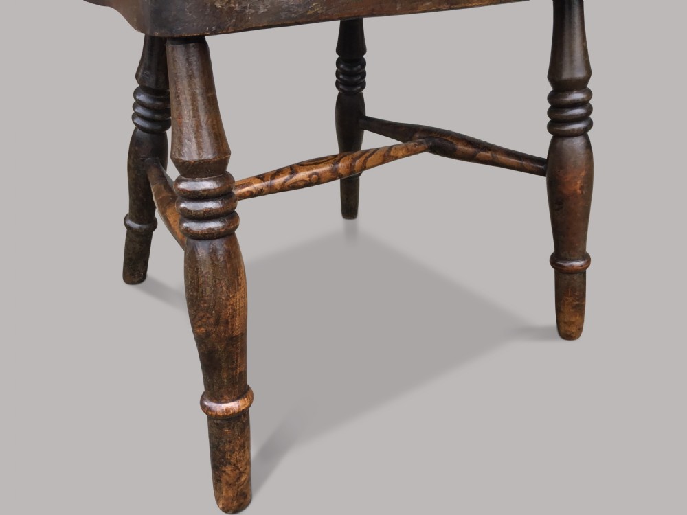 C19th set of 4 ash & elm West Country high back Windsor chairs; with Provenance  View XIII