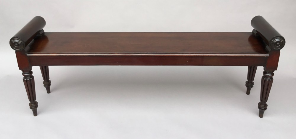 Regency mahogany hall bench; attributed to Gillows View XVIII
