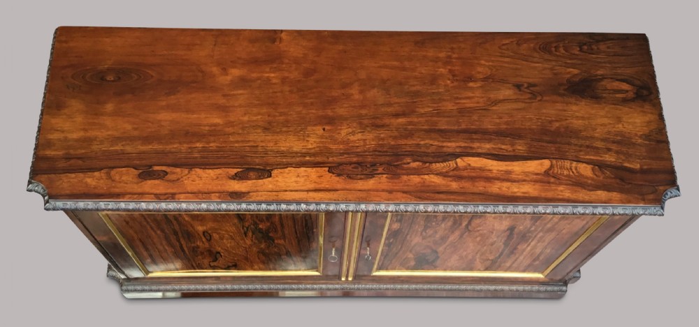 Exceptional Regency pair of Rosewood and parcel gilt Side Cabinets View V