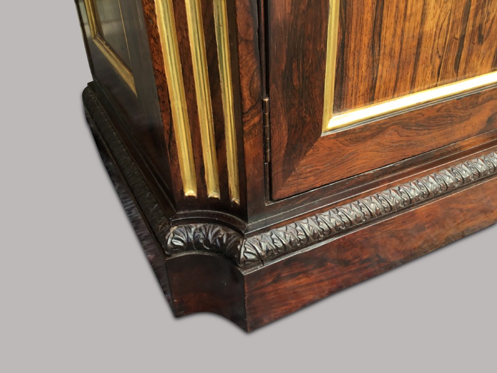 Exceptional Regency pair of Rosewood and parcel gilt Side Cabinets View XVI