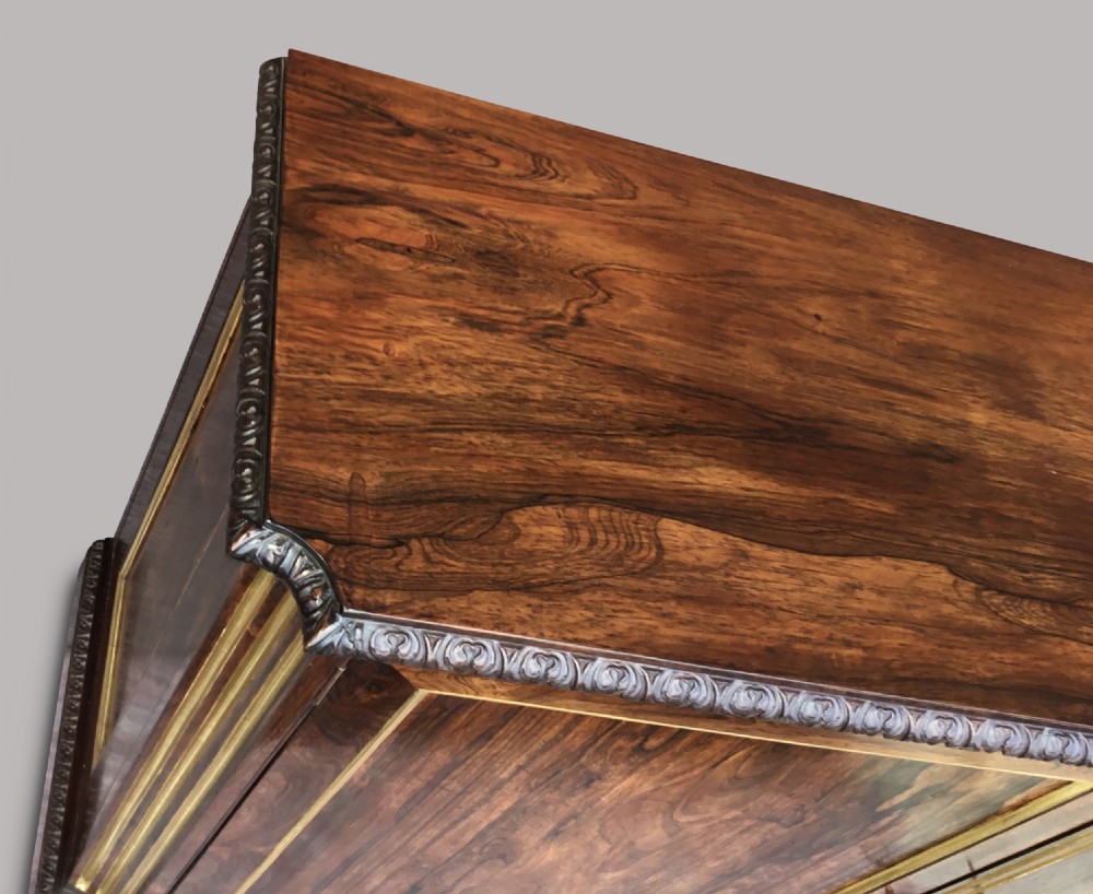 Exceptional Regency pair of Rosewood and parcel gilt Side Cabinets View XVIII