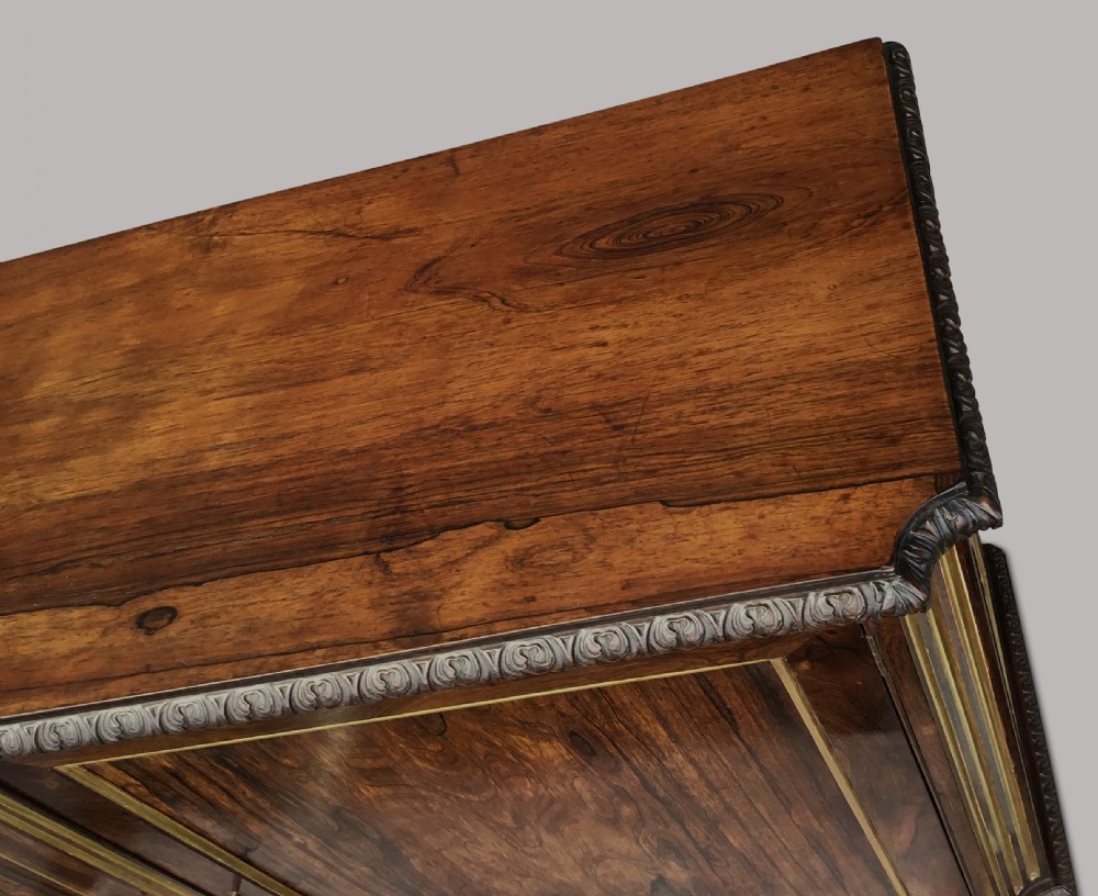 Exceptional Regency pair of Rosewood and parcel gilt Side Cabinets View XXII