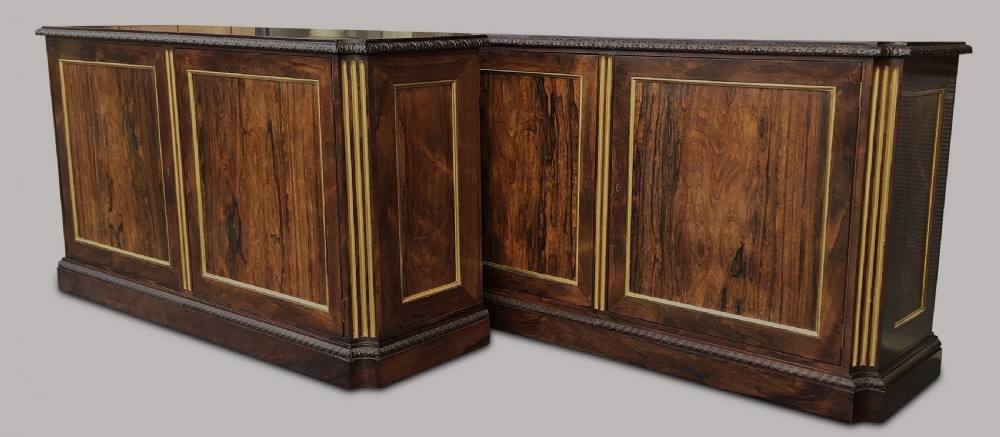 Exceptional Regency pair of Rosewood and parcel gilt Side Cabinets View XXIII