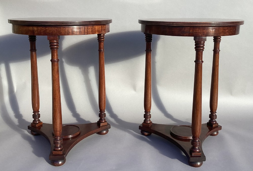 Regency pair of mahogany circular occasional tables View II