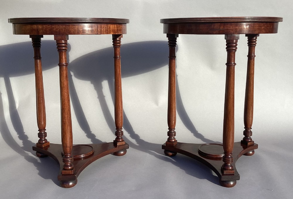 Regency pair of mahogany circular occasional tables View XIV