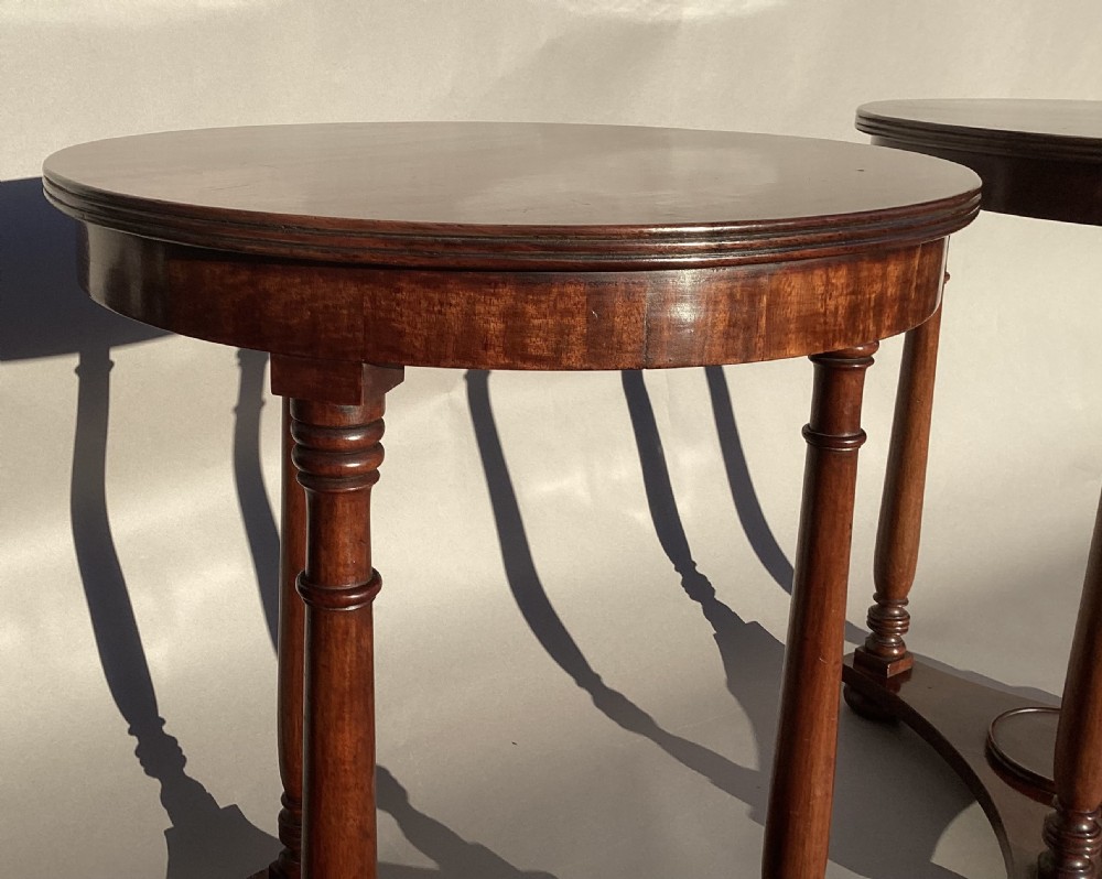 Regency pair of mahogany circular occasional tables View XVI