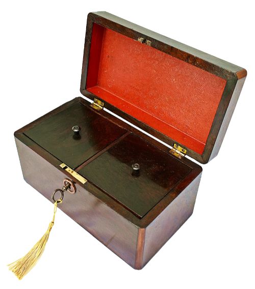 William IV Two Sectional Tea Caddy with Key, circa 1835