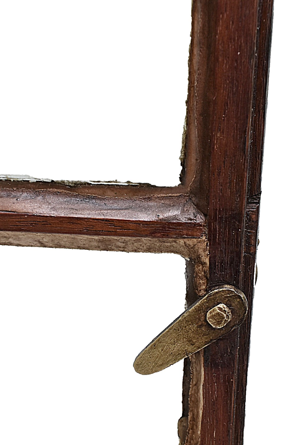 A dark mahogany Georgian apprentice chest of four drawers with a removable two-door glazed cabinet upper section. View IX