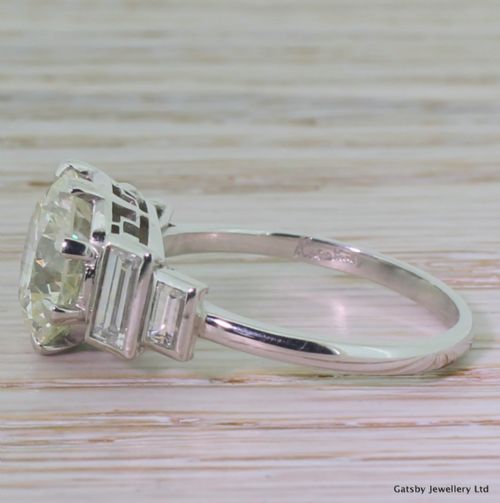 fig 2. KUTCHINSKY 4.00 Carat Transitional Cut Diamond Engagement Ring, dated 1947
