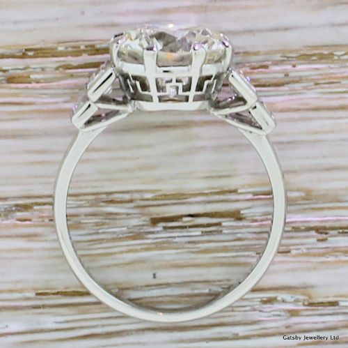 fig 3. KUTCHINSKY 4.00 Carat Transitional Cut Diamond Engagement Ring, dated 1947
