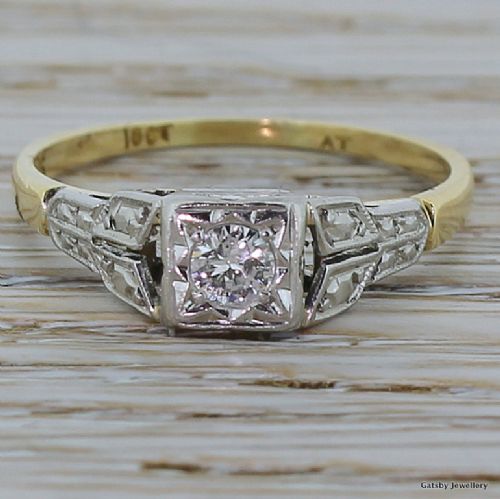 fig 1. Art Deco 0.20 Carat Diamond Engagement Ring, circa 1935