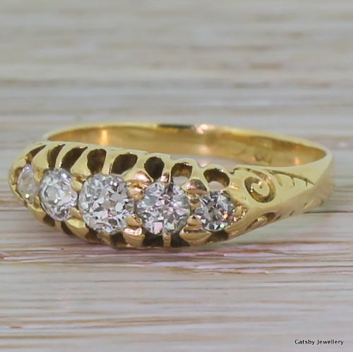 Victorian Five Stone Diamond Ring, Dated Chester 1901
