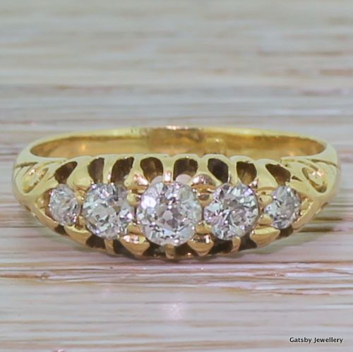fig 1. Victorian Five Stone Diamond Ring, dated Chester 1901