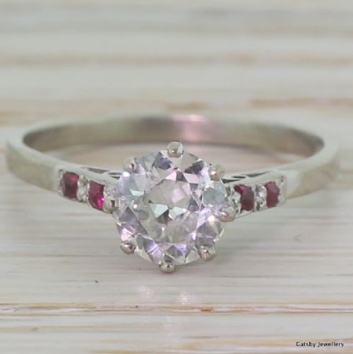 fig 1. Art Deco 0.90 Carat Old Cut Diamond