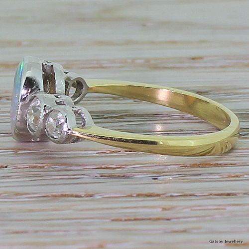 fig 2. Art Deco Opal & Diamond Five Stone Ring, circa 1935