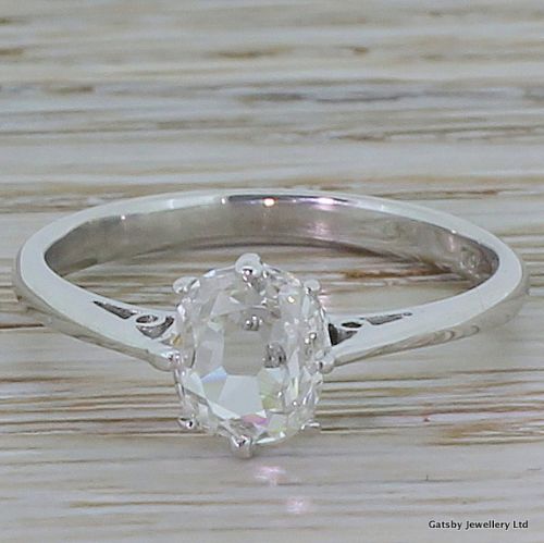 fig 1. Georgian 1.17 Carat Old Oval Cut Diamond Engagement Ring, circa 1810