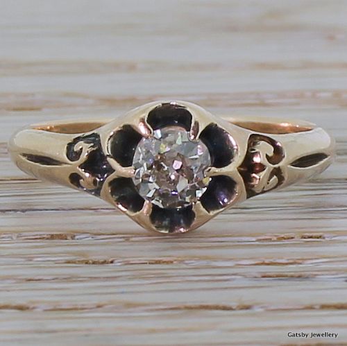 fig 1. Georgian 0.50 Old Cut Diamond Solitaire Ring, circa 1830