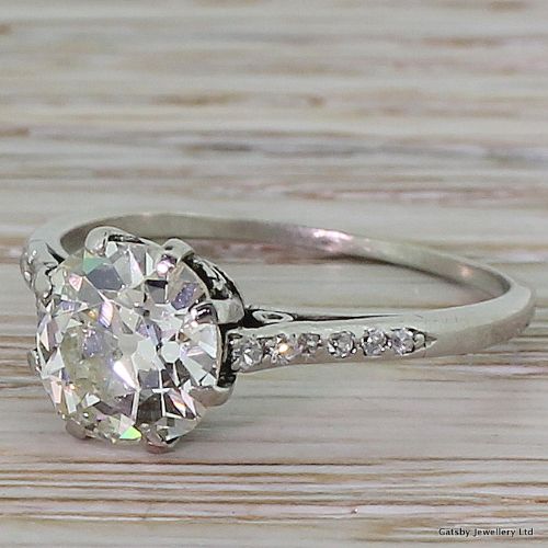Art Deco 1.59 Carat Old Cut Diamond Engagement Ring, Circa 1915
