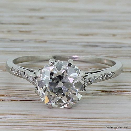 fig 1. Art Deco 1.59 Carat Old Cut Diamond Engagement Ring, circa 1915
