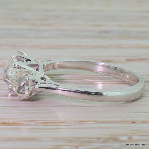 fig 2. Edwardian 1.80 Carat Old Cut Diamond Trilogy Ring, circa 1910