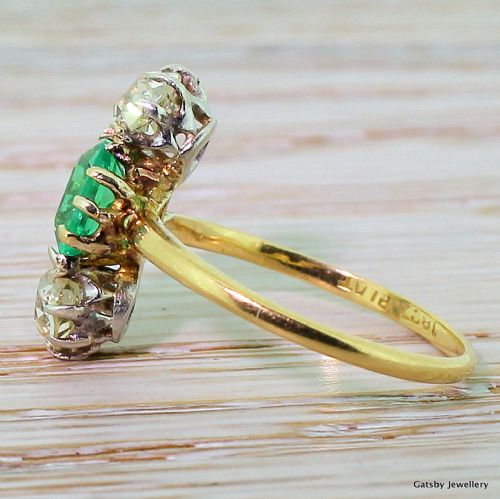 fig 2. Edwardian Colombian Emerald & Old Cut Diamond