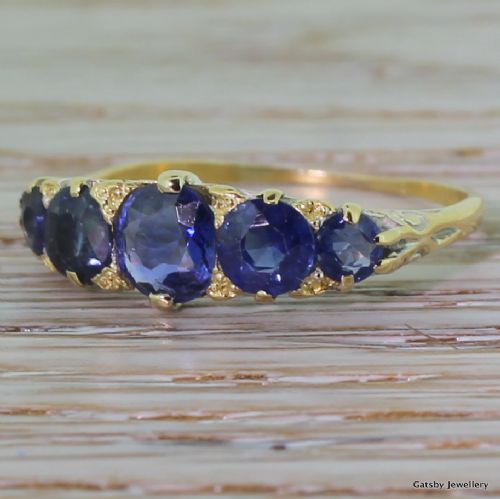 Victorian Sapphire Five Stone Ring, Circa 1900
