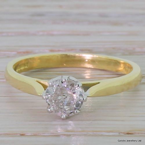 fig 1. Victorian 0.55 Carat Old Cut Diamond Engagement Ring, circa 1900
