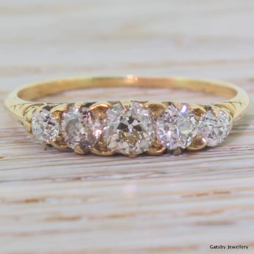 fig 1. Victorian Old Cut Diamond Five Stone Ring, circa 1880
