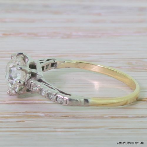 fig 2. Art Deco 1.26 Carat Old Cushion Cut Diamond Engagement Ring, circa 1920